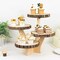 Brown 15" Round 4 Tier Round Natural Wooden Cupcake Dessert Stand Party Events